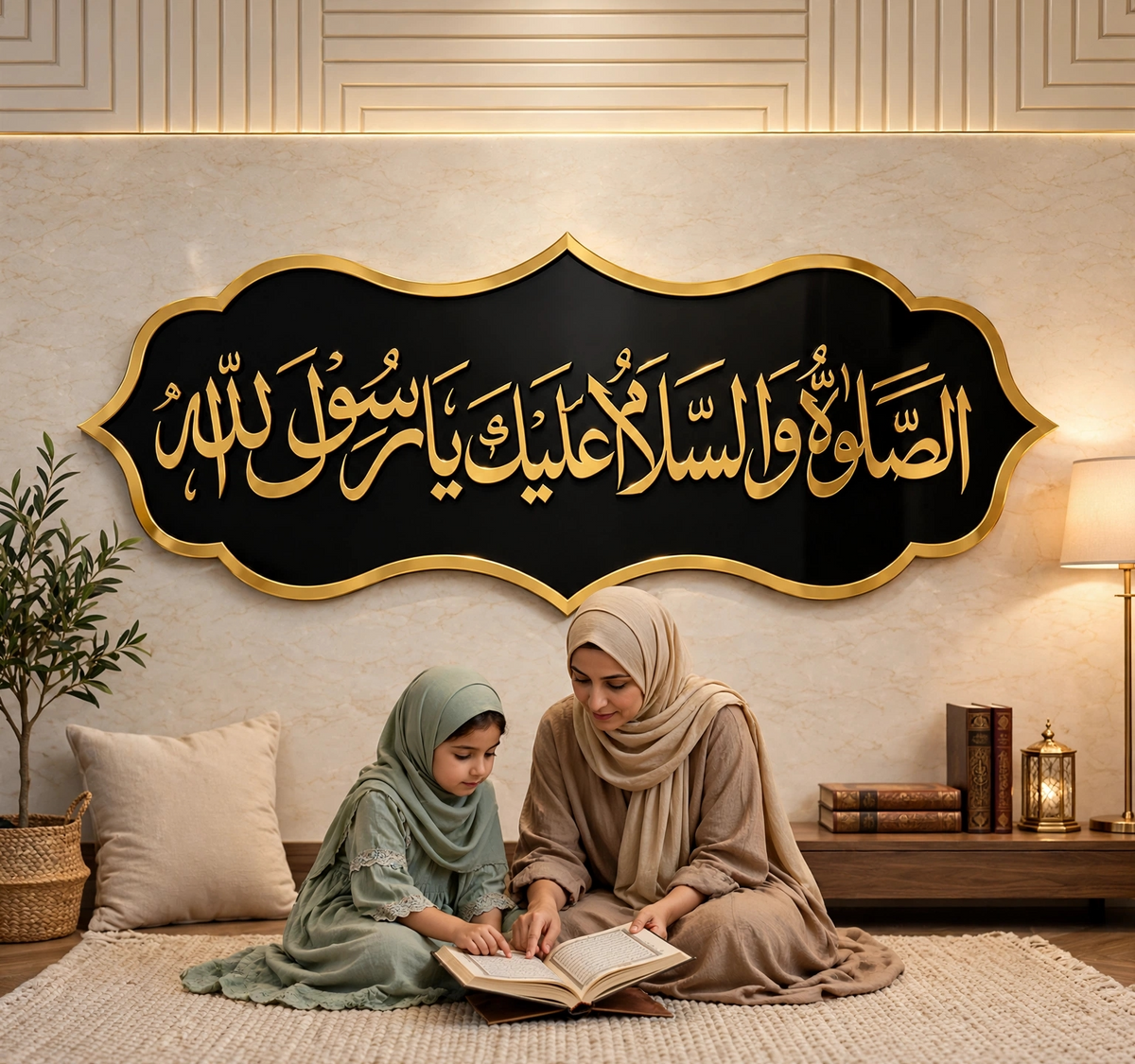 Golden Salawat on Black Acrylic