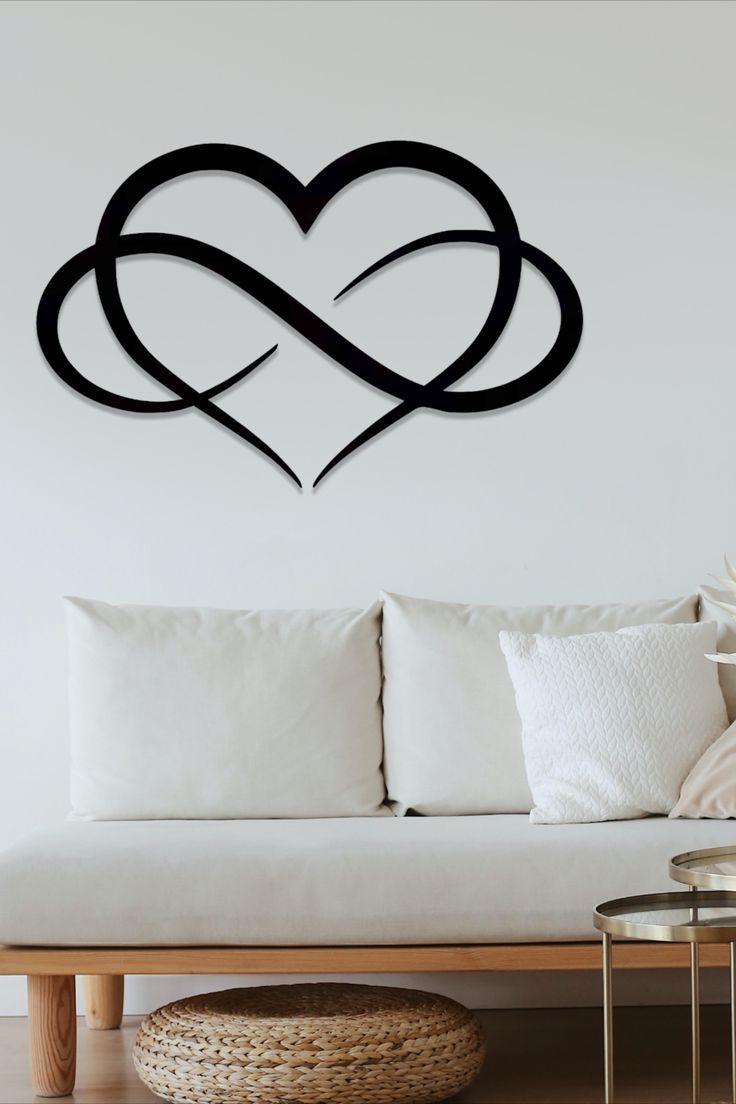 Heart shaped acrylic wall art 60x50cm