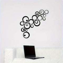 24 PCS/3D CIRCLE MIRROR WALL ART