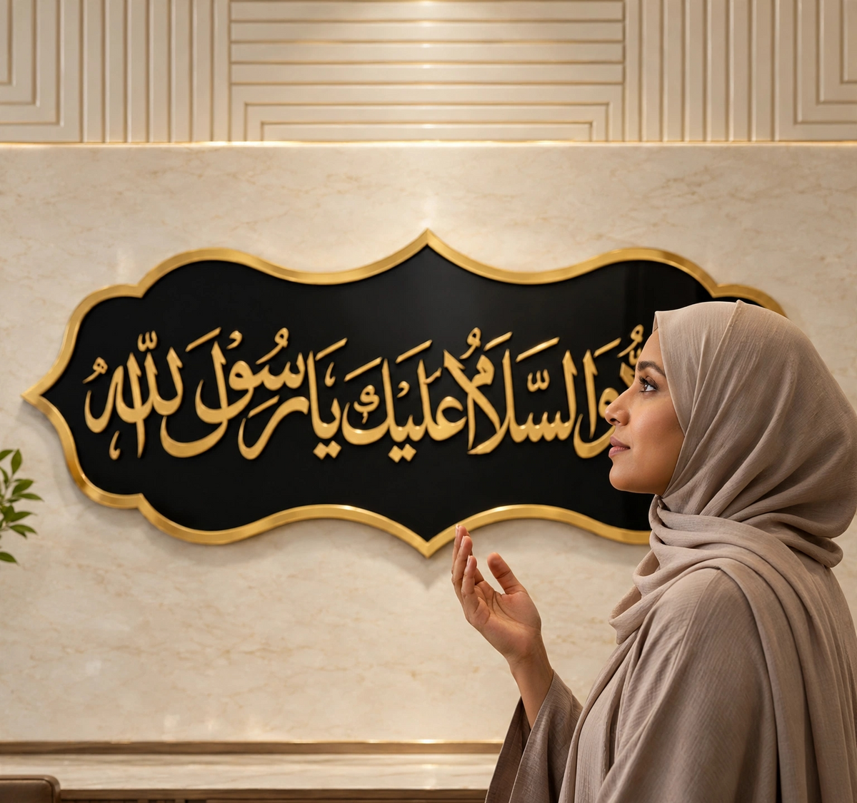 Golden Salawat on Black Acrylic