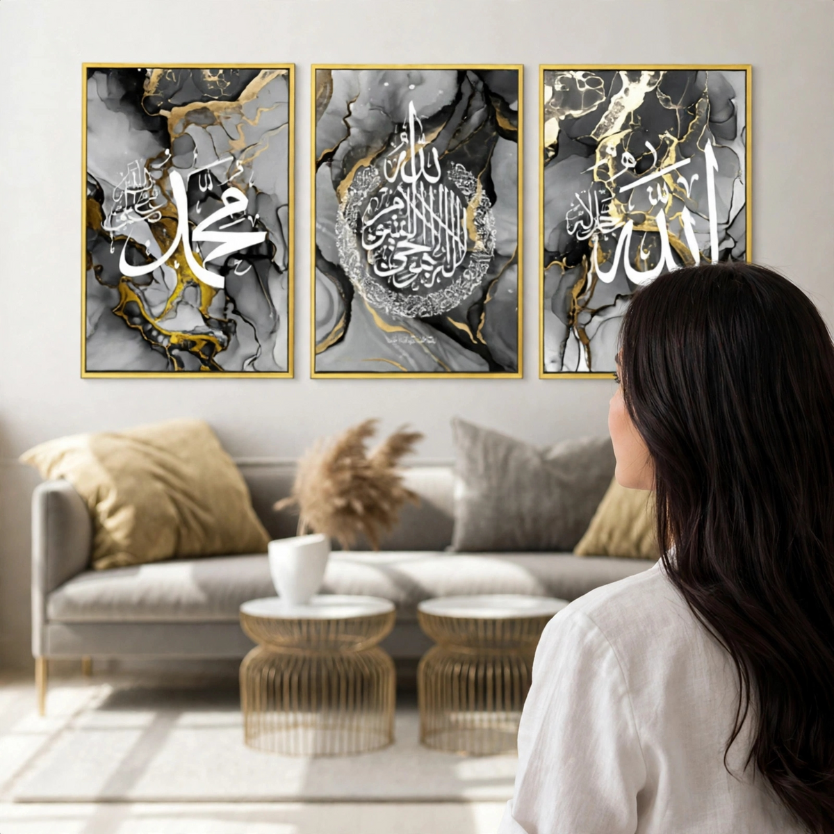 Islamic Calligraphy Art Painting With Aluminium Frames