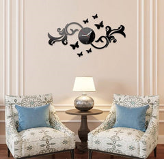 FANCY BUTTERFLY WALL CLOCK