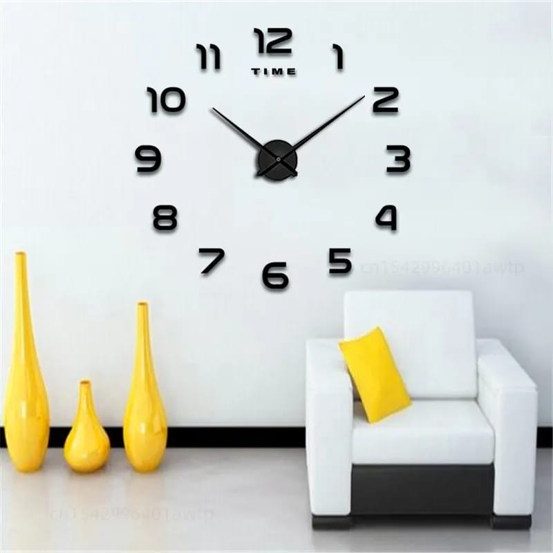 Large 3D DIY Wall Clock for Living Room, Bedroom, Office