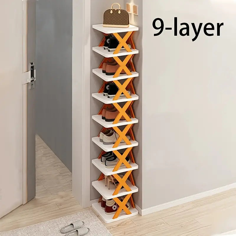 1pc Small Space Stackable Multi-layer Shoe Rack, Easy To Install, Shoe Cabinet Rack For Entryway, Removable Storage Rack