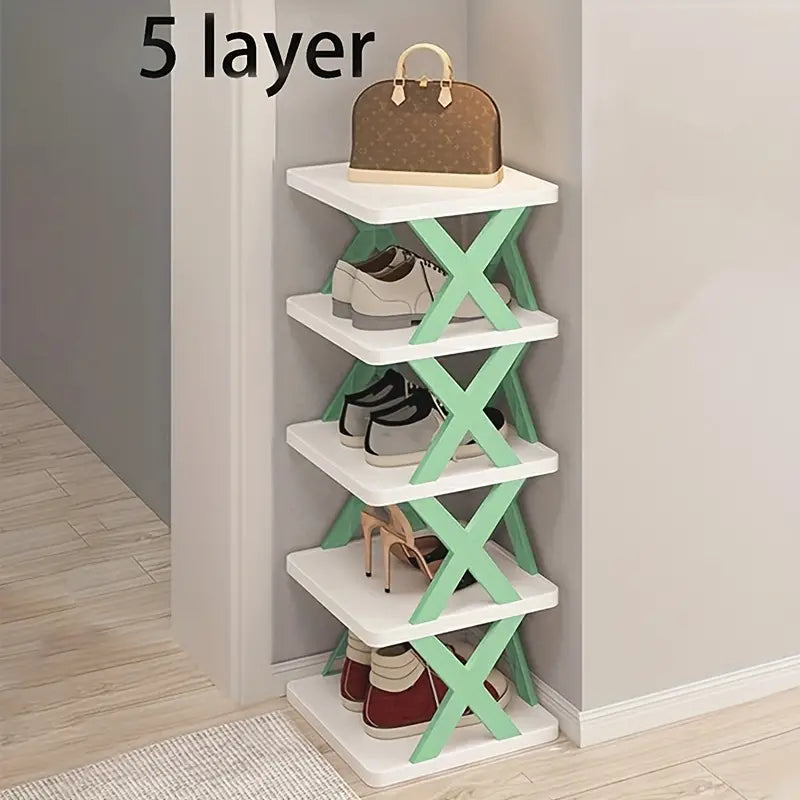 1pc Small Space Stackable Multi-layer Shoe Rack, Easy To Install, Shoe Cabinet Rack For Entryway, Removable Storage Rack